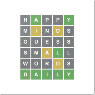 Happy Minds Guess Small Words Daily Posters and Art